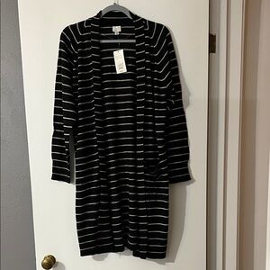 Target Black and tan Striped Cardigan